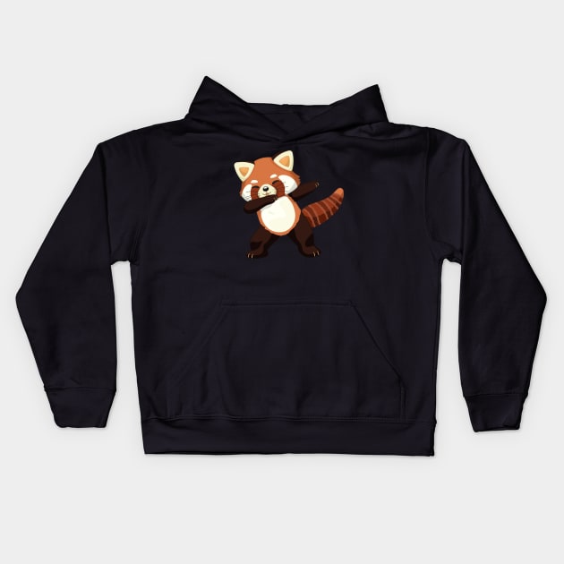 Dabbing Red Panada Kids Hoodie by HamilcArt